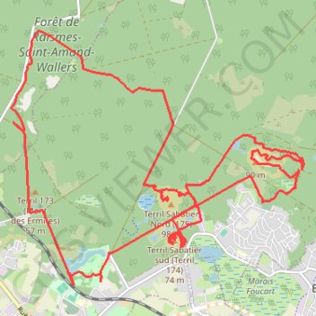 Itinéraire Les terrils du parc scarpe escaut, distance, dénivelé, altitude, carte, profil, trace GPS