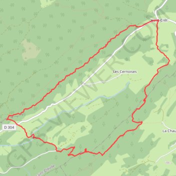 Itinéraire Haut Crêt, combe Tressus, grotte du Célary en raquettes - Lamoura, distance, dénivelé, altitude, carte, profil, trace GPS