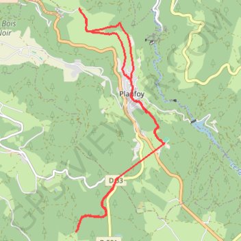 Itinéraire Planfoy le jeudi, distance, dénivelé, altitude, carte, profil, trace GPS
