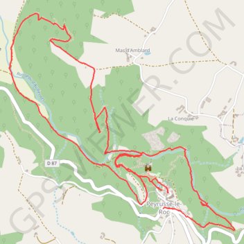 Itinéraire PEYRUSSES LE ROC (12), distance, dénivelé, altitude, carte, profil, trace GPS