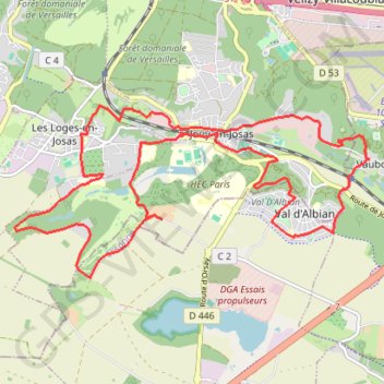 Itinéraire Jouy Viltain, distance, dénivelé, altitude, carte, profil, trace GPS