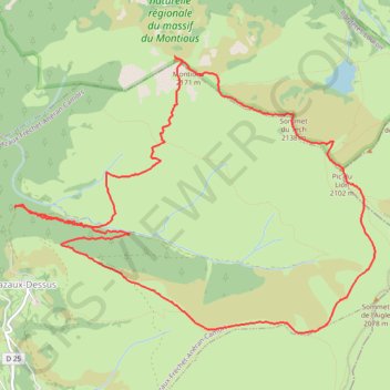 Itinéraire Montious, distance, dénivelé, altitude, carte, profil, trace GPS