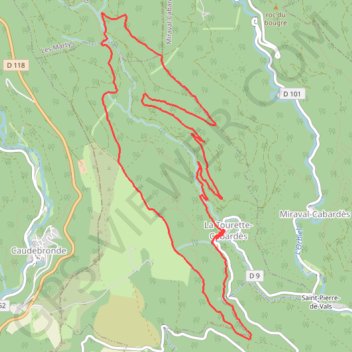 Itinéraire Randonnée autour de la Tourette-Cabardès, distance, dénivelé, altitude, carte, profil, trace GPS