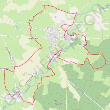 Itinéraire Autour de Sainte-Suzanne, cité médiévale, distance, dénivelé, altitude, carte, profil, trace GPS