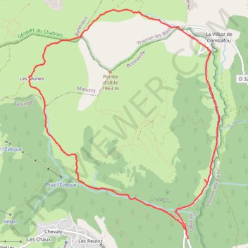 Itinéraire Le tour de la Pointe d'Uble au départ de la route du Praz de Lys, distance, dénivelé, altitude, carte, profil, trace GPS
