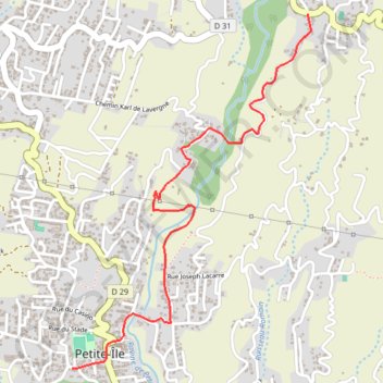 Itinéraire Grande Anse - Course de l'ail, distance, dénivelé, altitude, carte, profil, trace GPS