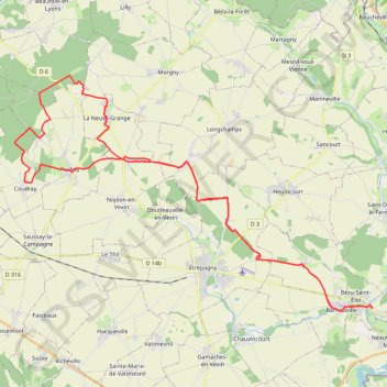 Itinéraire Boucle VTT Bézu-Saint-Éloi - Puchay - La Neuve-Grange - Bézu-Saint-Éloi, distance, dénivelé, altitude, carte, profil, trace GPS