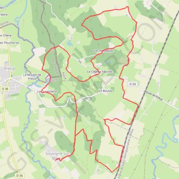 Itinéraire Les collines du perche prés de Souvigné sur Même, distance, dénivelé, altitude, carte, profil, trace GPS