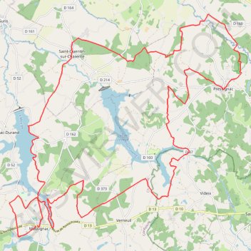 Itinéraire Autour des lacs de Haute-Charente, distance, dénivelé, altitude, carte, profil, trace GPS