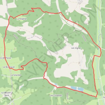 Itinéraire Thonac - Les Étangs de Fongran, distance, dénivelé, altitude, carte, profil, trace GPS