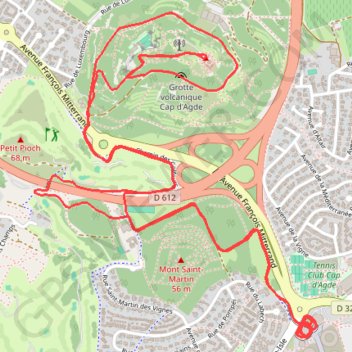 Itinéraire RANDONNEE LE MONT ST-LOUP, UN ANCIEN VOLCAN, distance, dénivelé, altitude, carte, profil, trace GPS