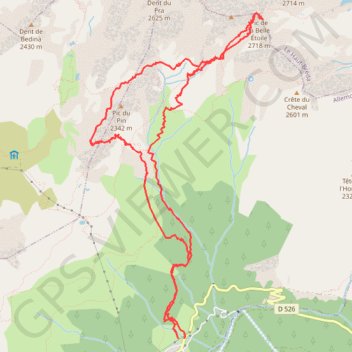 Itinéraire Belle Etoile, Aigleton, Pas du Pin, distance, dénivelé, altitude, carte, profil, trace GPS