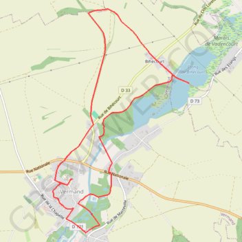 Itinéraire Le marais de Vermand, distance, dénivelé, altitude, carte, profil, trace GPS