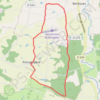 Itinéraire Le sentier de Laredaou - Ponsampère, distance, dénivelé, altitude, carte, profil, trace GPS