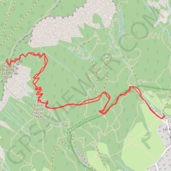 Itinéraire Pas de la Branche depuis Saint-Ismier, distance, dénivelé, altitude, carte, profil, trace GPS