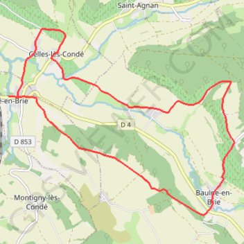 Itinéraire Domaine des princes de Condé, distance, dénivelé, altitude, carte, profil, trace GPS