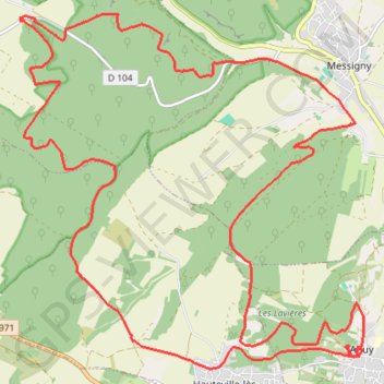 Itinéraire Les Balcons du Suzon par Ahuy, distance, dénivelé, altitude, carte, profil, trace GPS
