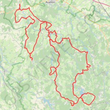 Itinéraire Morvan2(samedi), distance, dénivelé, altitude, carte, profil, trace GPS