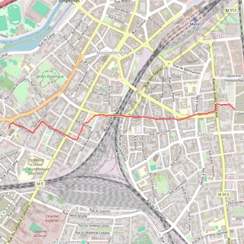 Itinéraire Metz-Sablon - Montigny, distance, dénivelé, altitude, carte, profil, trace GPS