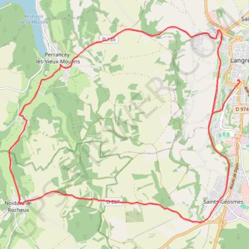 Itinéraire Autour de la Voie Verte - Langres, distance, dénivelé, altitude, carte, profil, trace GPS