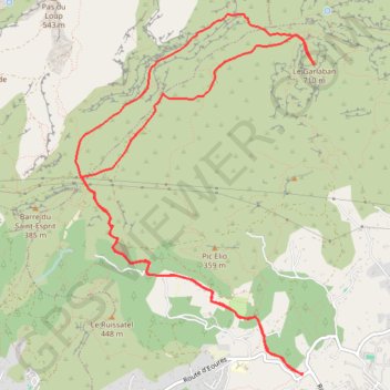 Itinéraire Le Garlaban - Aubignane, distance, dénivelé, altitude, carte, profil, trace GPS