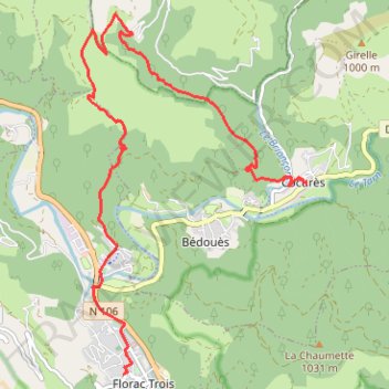 Itinéraire CEV_APIEDS_FAMILLE_Cocuères_Florac_11,5 kms 383 m-21241443, distance, dénivelé, altitude, carte, profil, trace GPS
