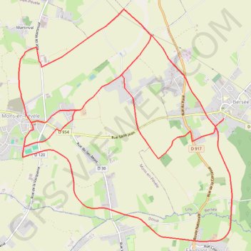 Itinéraire Autour de Bersee, distance, dénivelé, altitude, carte, profil, trace GPS