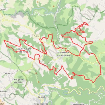 Itinéraire tour du montredonnais départ de l'arthuzié ter, distance, dénivelé, altitude, carte, profil, trace GPS