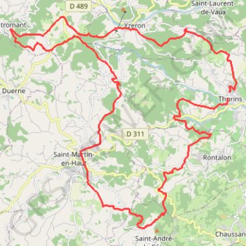 Itinéraire Rando des 9 clochers - Thurins, distance, dénivelé, altitude, carte, profil, trace GPS