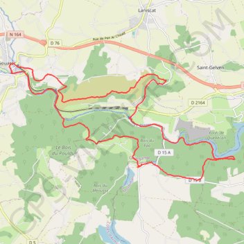 Itinéraire Au départ de Gouarec, distance, dénivelé, altitude, carte, profil, trace GPS