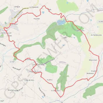 Itinéraire Lusignan-Petit vers Prayssas dans les collines du Pays de Serres - Pays de la vallée du Lot, distance, dénivelé, altitude, carte, profil, trace GPS