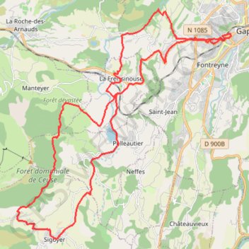 Itinéraire De Charance à Ceuse, distance, dénivelé, altitude, carte, profil, trace GPS