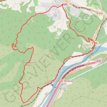 Itinéraire Mirabeau test 2, distance, dénivelé, altitude, carte, profil, trace GPS