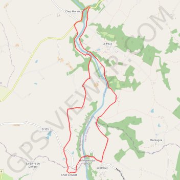 Itinéraire Gartempe, Les moulins aux 4 vents, distance, dénivelé, altitude, carte, profil, trace GPS