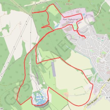 Itinéraire Circulaire à Folschviller, distance, dénivelé, altitude, carte, profil, trace GPS