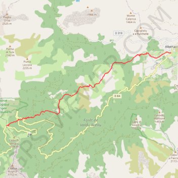 Itinéraire Mare a Mare Nord - De Albertacce à Verghju, distance, dénivelé, altitude, carte, profil, trace GPS