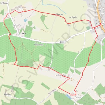 Itinéraire Variante_BOUGNIAGUE, distance, dénivelé, altitude, carte, profil, trace GPS