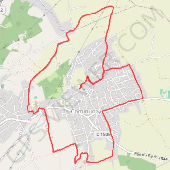 Itinéraire Communay (38), distance, dénivelé, altitude, carte, profil, trace GPS