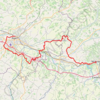 Itinéraire Le chemin clunisien - De Moissac à Agen, distance, dénivelé, altitude, carte, profil, trace GPS