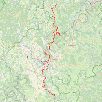 Itinéraire GR3F De Lafarre (Haute-Loire) à Apinac (Loire), distance, dénivelé, altitude, carte, profil, trace GPS