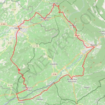 Itinéraire Nyons-17691016, distance, dénivelé, altitude, carte, profil, trace GPS