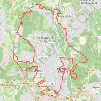 Itinéraire Pinède Montferrier Sur Lez, distance, dénivelé, altitude, carte, profil, trace GPS