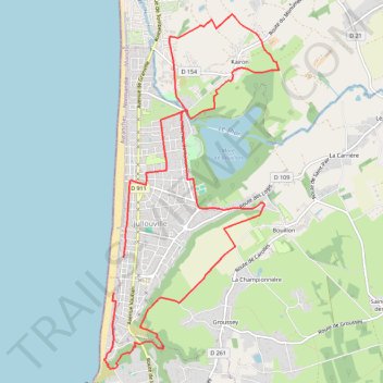 Itinéraire Jullouville, distance, dénivelé, altitude, carte, profil, trace GPS