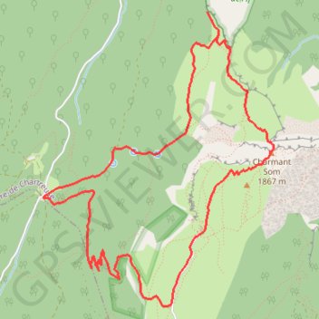 Itinéraire Le Charmant Som depuis le Col de la Charmette, distance, dénivelé, altitude, carte, profil, trace GPS