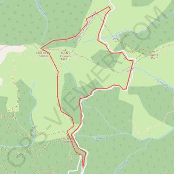 Itinéraire Pic des escaliers, distance, dénivelé, altitude, carte, profil, trace GPS