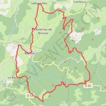 Itinéraire En Pays Brassagais - Sablayrolles le Quio et la voie romaine, distance, dénivelé, altitude, carte, profil, trace GPS