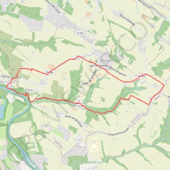 Itinéraire Autour de Clermont-le-Fort, distance, dénivelé, altitude, carte, profil, trace GPS