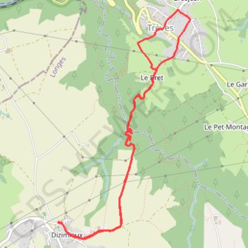 Itinéraire Randonnée de Trèves à Dizimieux, distance, dénivelé, altitude, carte, profil, trace GPS