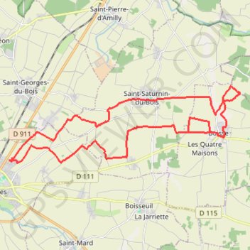 Itinéraire Surgeres 17, distance, dénivelé, altitude, carte, profil, trace GPS
