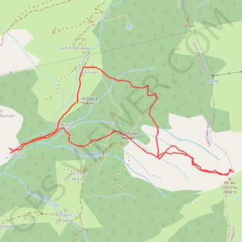 Itinéraire Pic de la Corne, distance, dénivelé, altitude, carte, profil, trace GPS